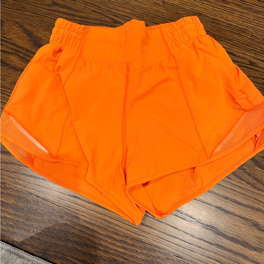 lululemon athletica Bright Orange Athletic Shorts